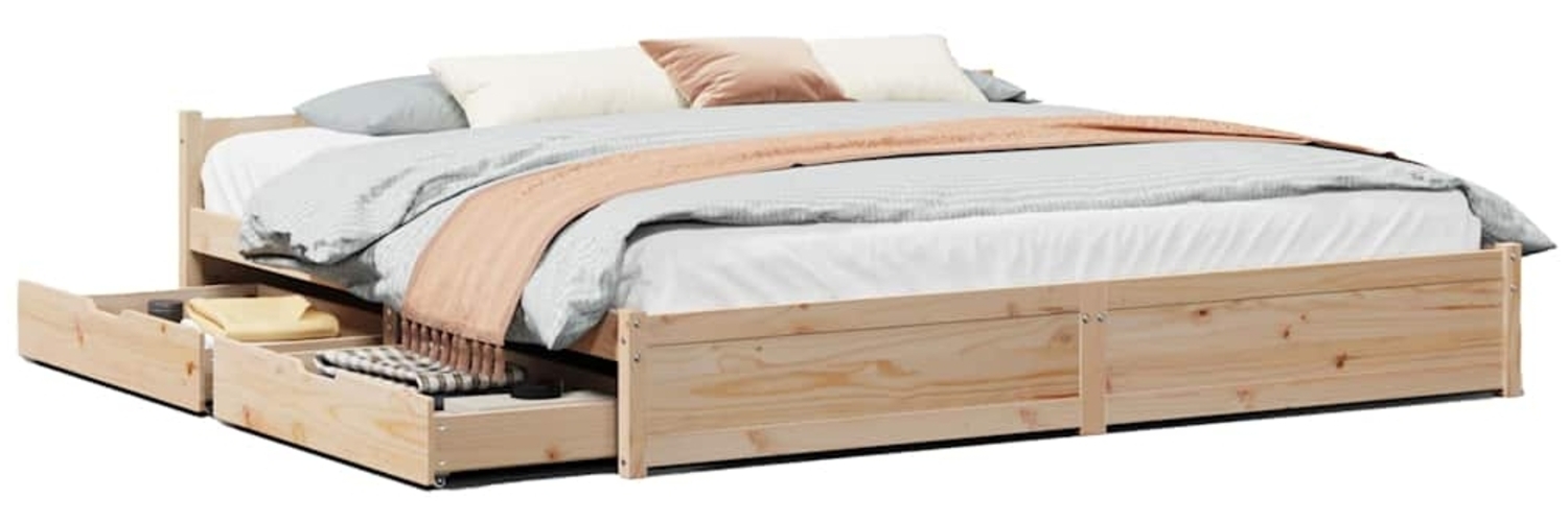 vidaXL Massivholzbett ohne Matratze 200x200 cm Kiefer 3301696 Bild 1