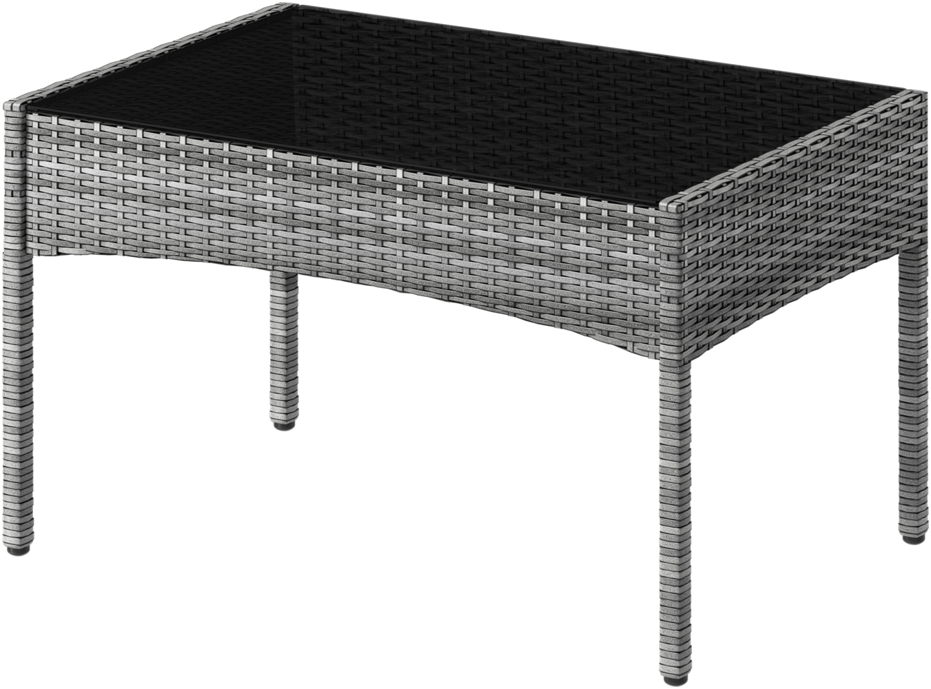 STEELSØN 'Thalora' Gartentisch, grau-meliert/anthrazit, 39x41x71 cm, aus Polyrattan mit Glasplatte Bild 1