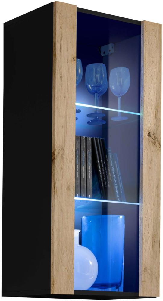 99rooms Azara Vitrine I Schwarz Wotan Eiche ohne LED-Beleuchtung Bild 1