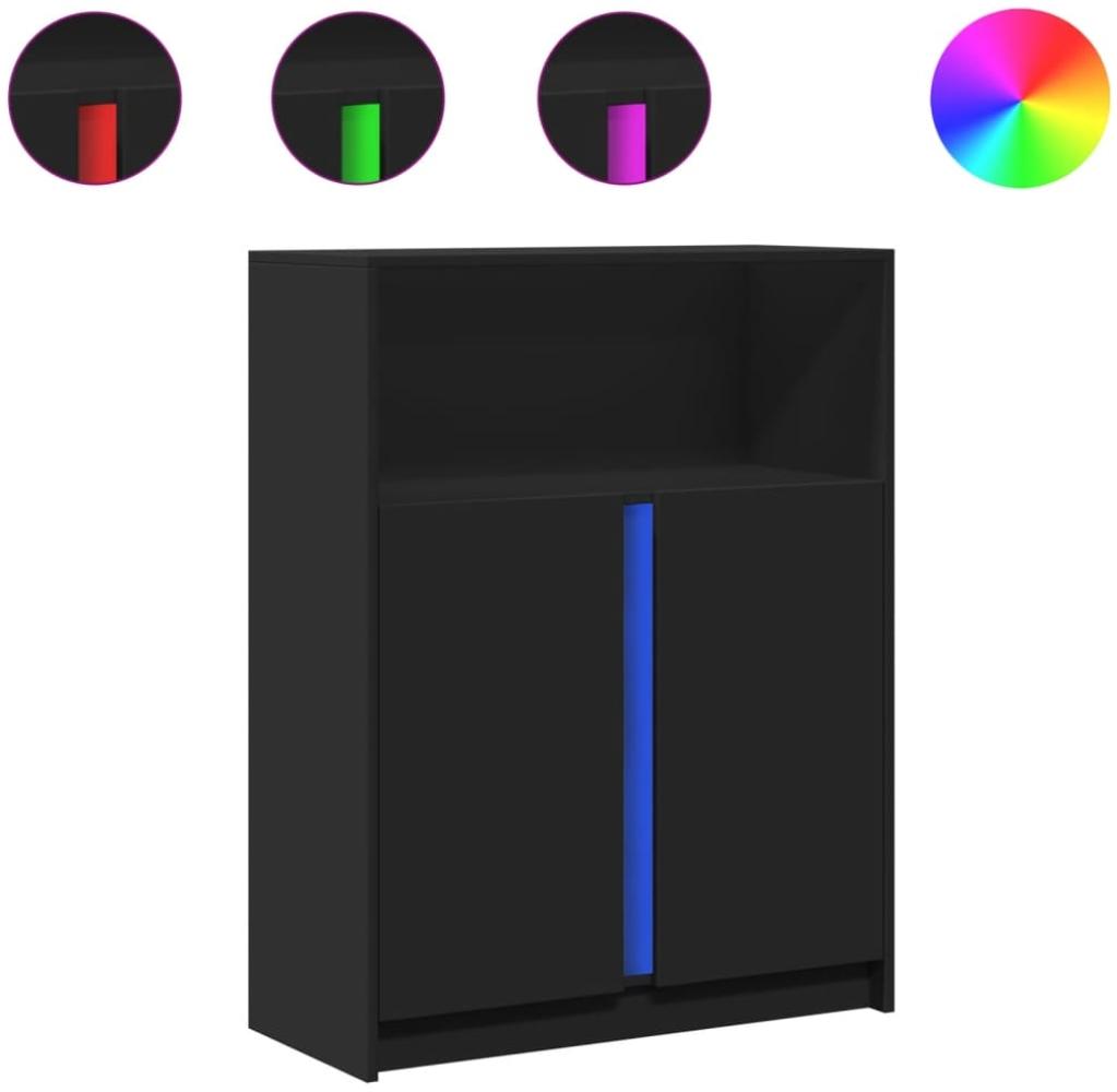 vidaXL LED-Sideboard Schwarz 77x34x100 cm Holzwerkstoff 852146 Bild 1