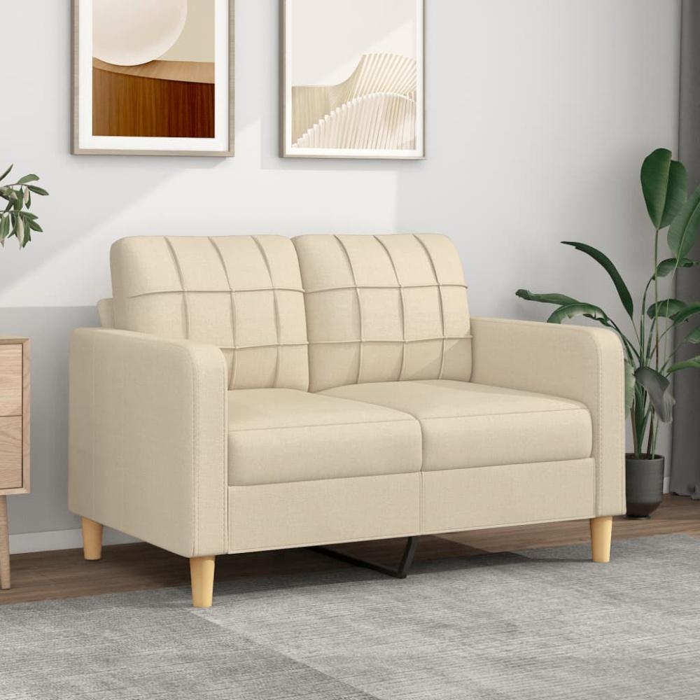 vidaXL 2-Sitzer-Sofa Creme 120 cm Stoff 359085 Bild 1