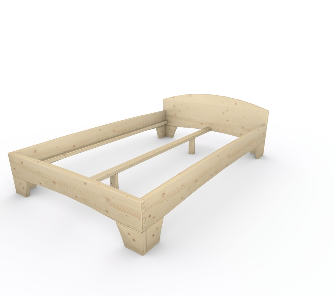 Holzbett (Fichte) "Rosi" 140 x 220 cm 38 cm mit Kopfteil Massivholzbett Bett Bild 1