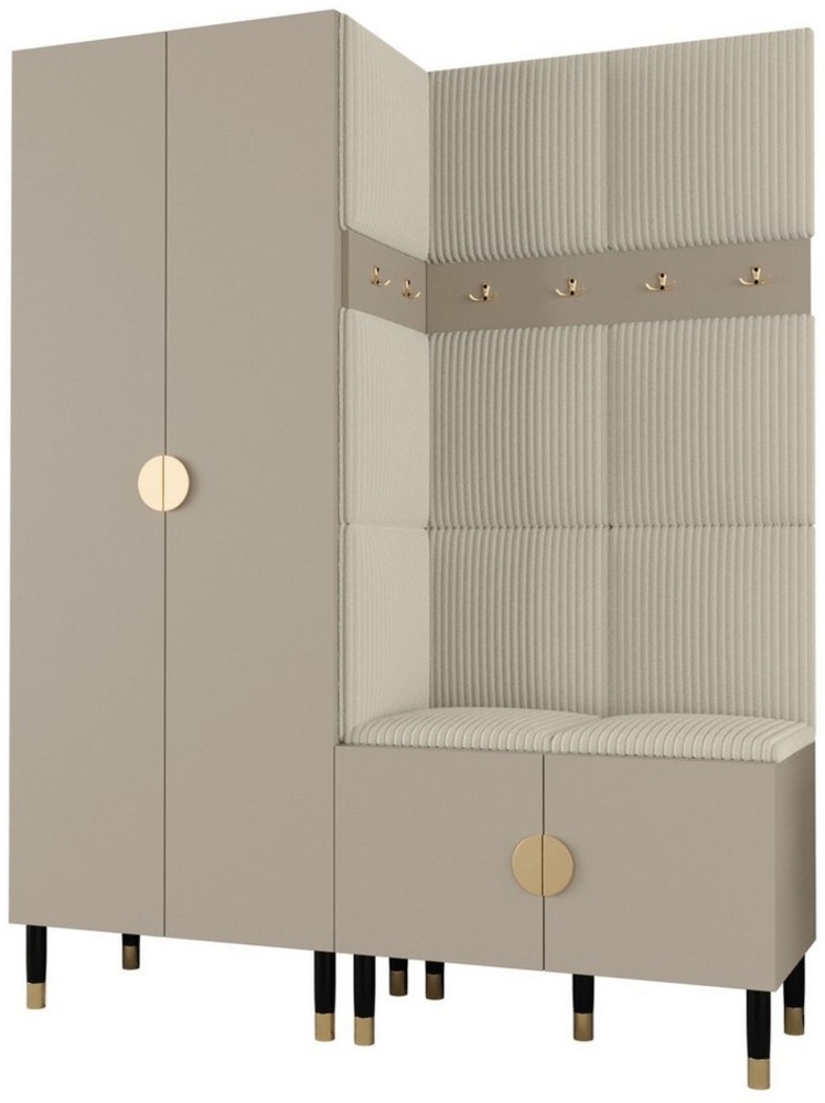 ABIKS MÖBEL Kompaktgarderobe PALERMO Set 2 Garderobe mit gepolsterten Paneelen, Industriell Design Bild 1
