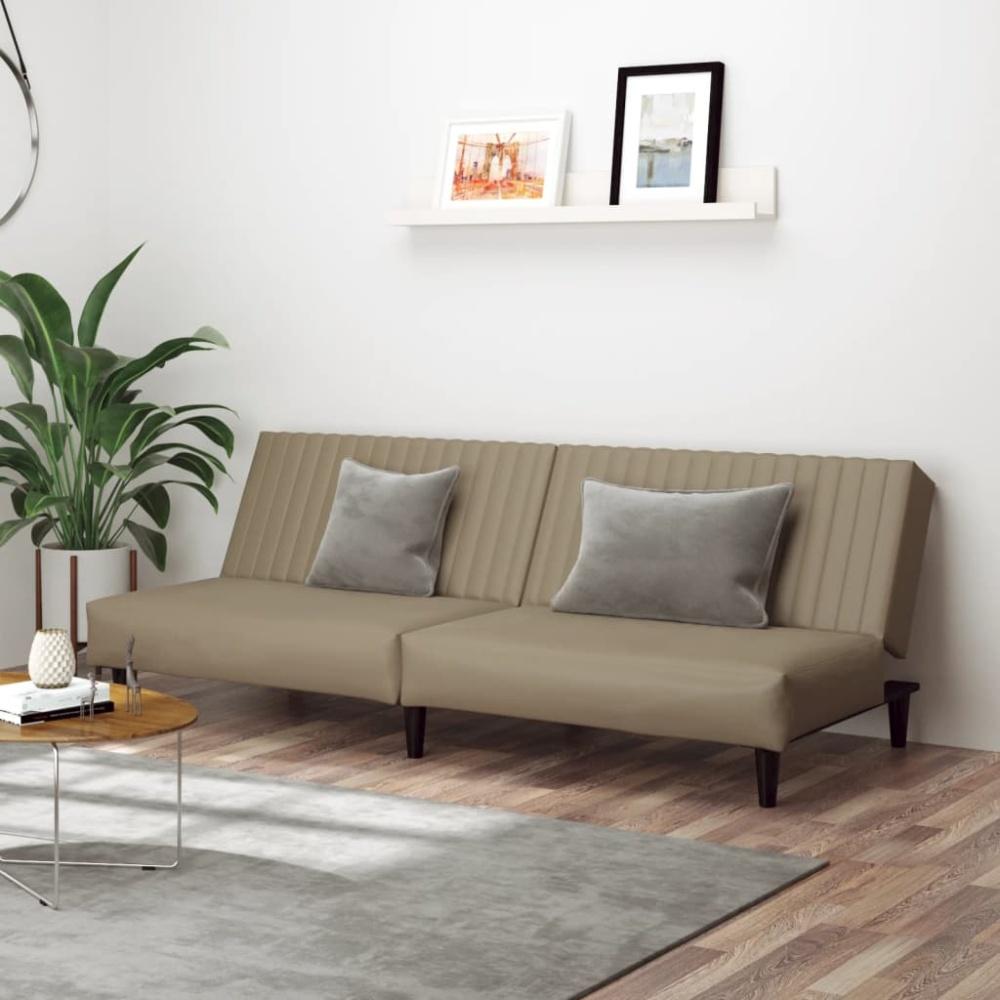 vidaXL Schlafsofa 2-Sitzer Cappuccino-Braun Kunstleder Bild 1