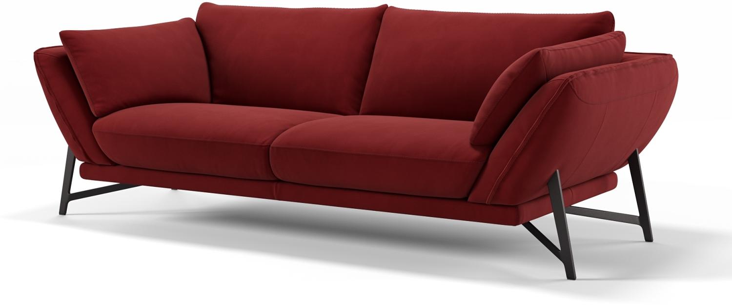 Sofanella Dreisitzer ESTELLA Stoffsofa Stoff Einzelsofa in Rot S: 210 Breite x 99 Tiefe Bild 1