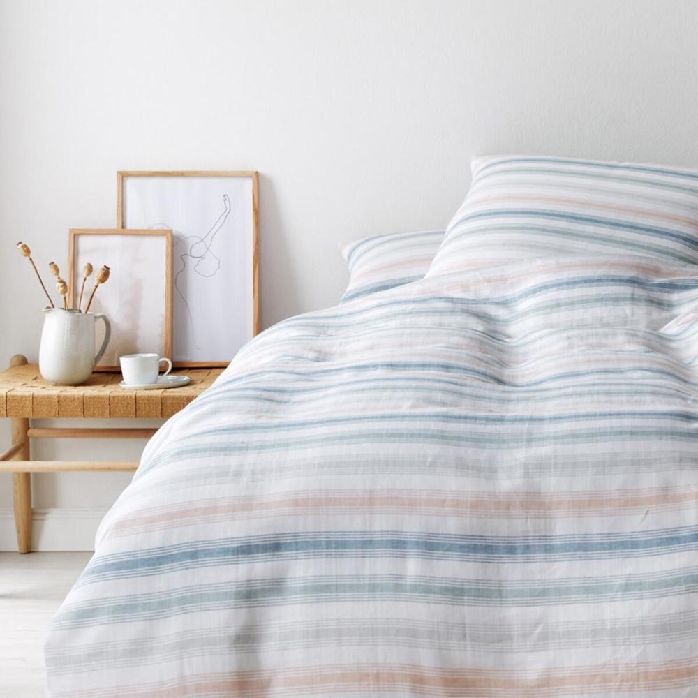 elegante Halbleinen Bettwäsche Bliss puder|155x220 cm + 80x80 cm Bild 1