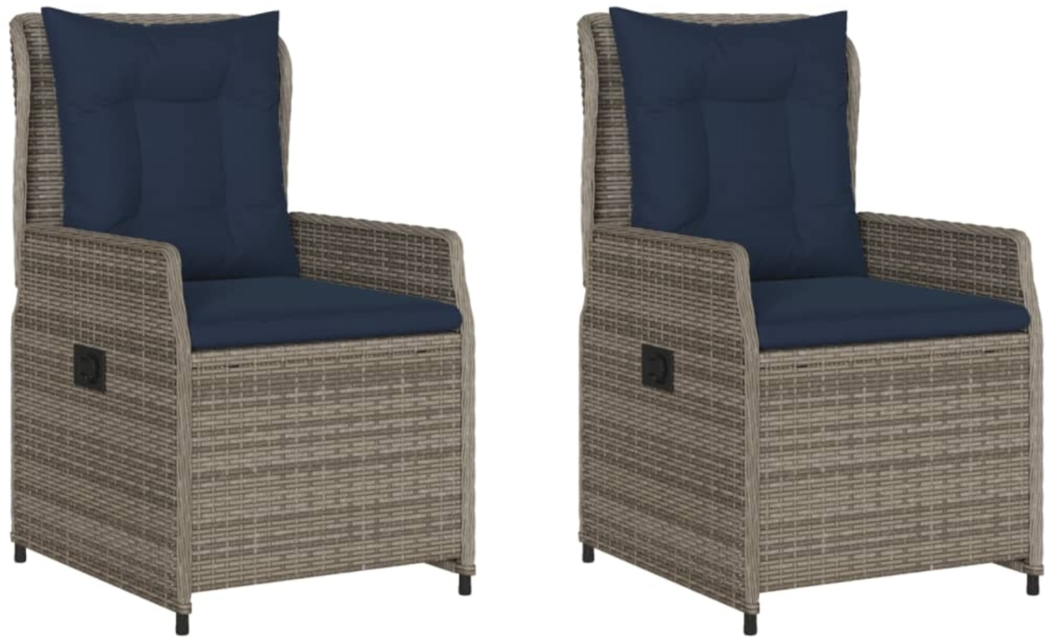 vidaXL Liegende Gartenstühle 2 Stk. Grau Poly Rattan 368659 Bild 1