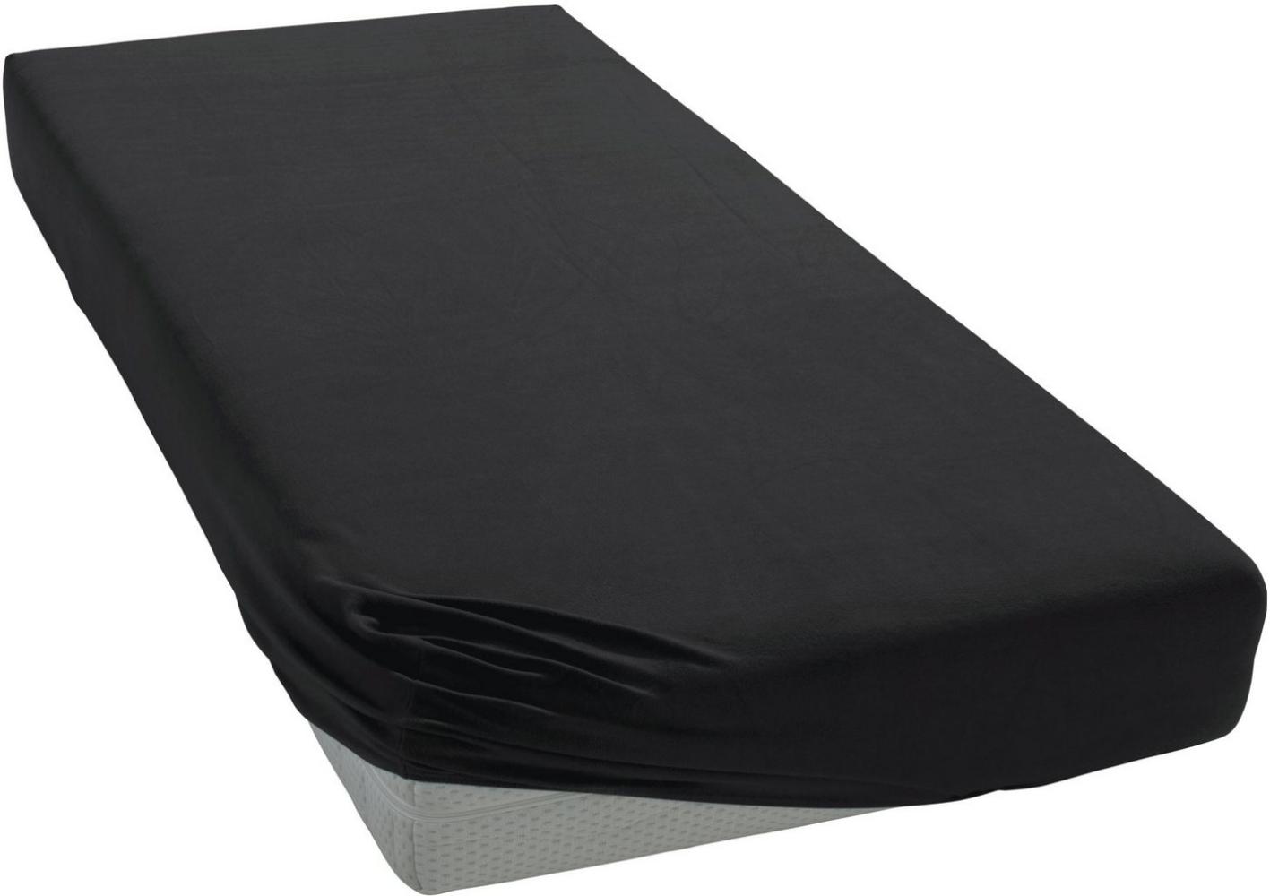 Janine 5002 Elastic-Jersey-Spannbetttuch 98 schwarz 90x190-100x220 Bild 1