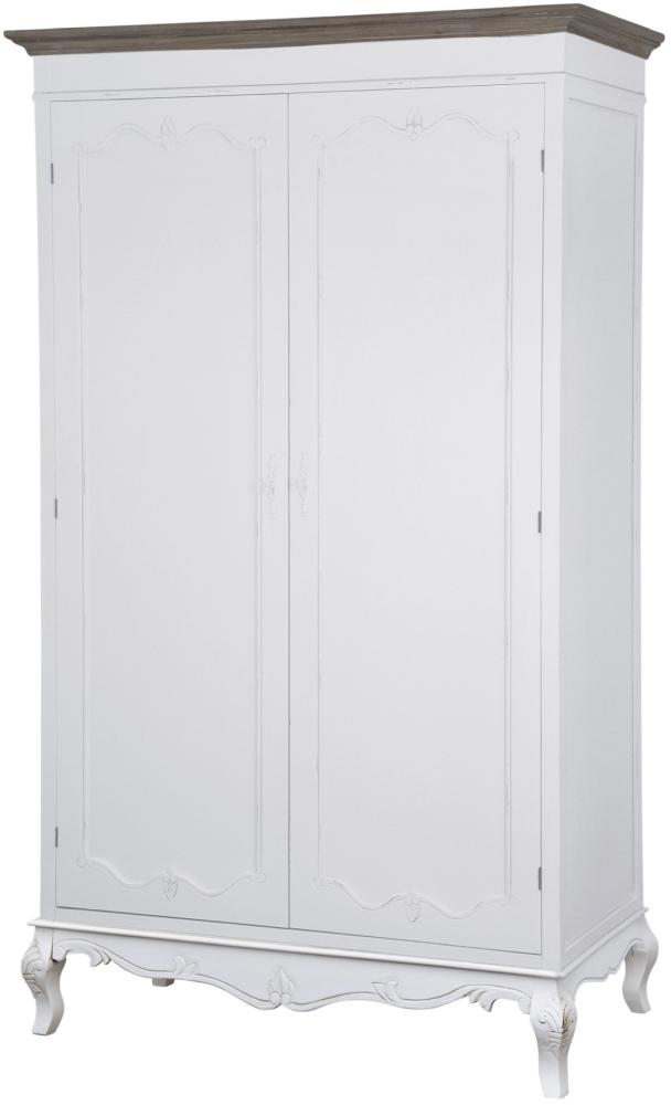 Livin Hill Kleiderschrank Rimini White Weiß, braune Verzierung RIW044A Bild 1