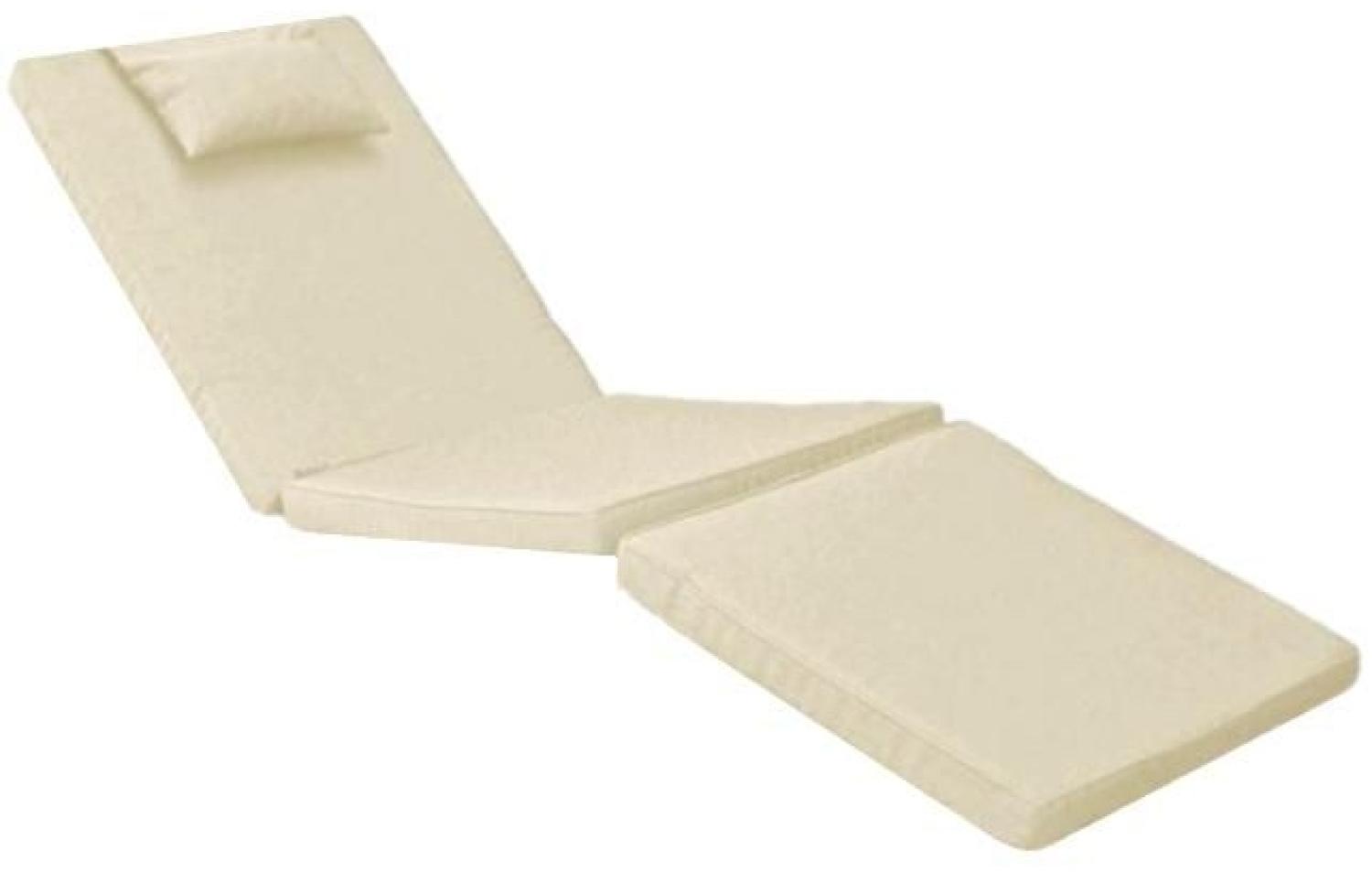 'Foggia / Enna' Liegenauflage für Gartenliege creme, 200 x 62 x 5 cm Bild 1