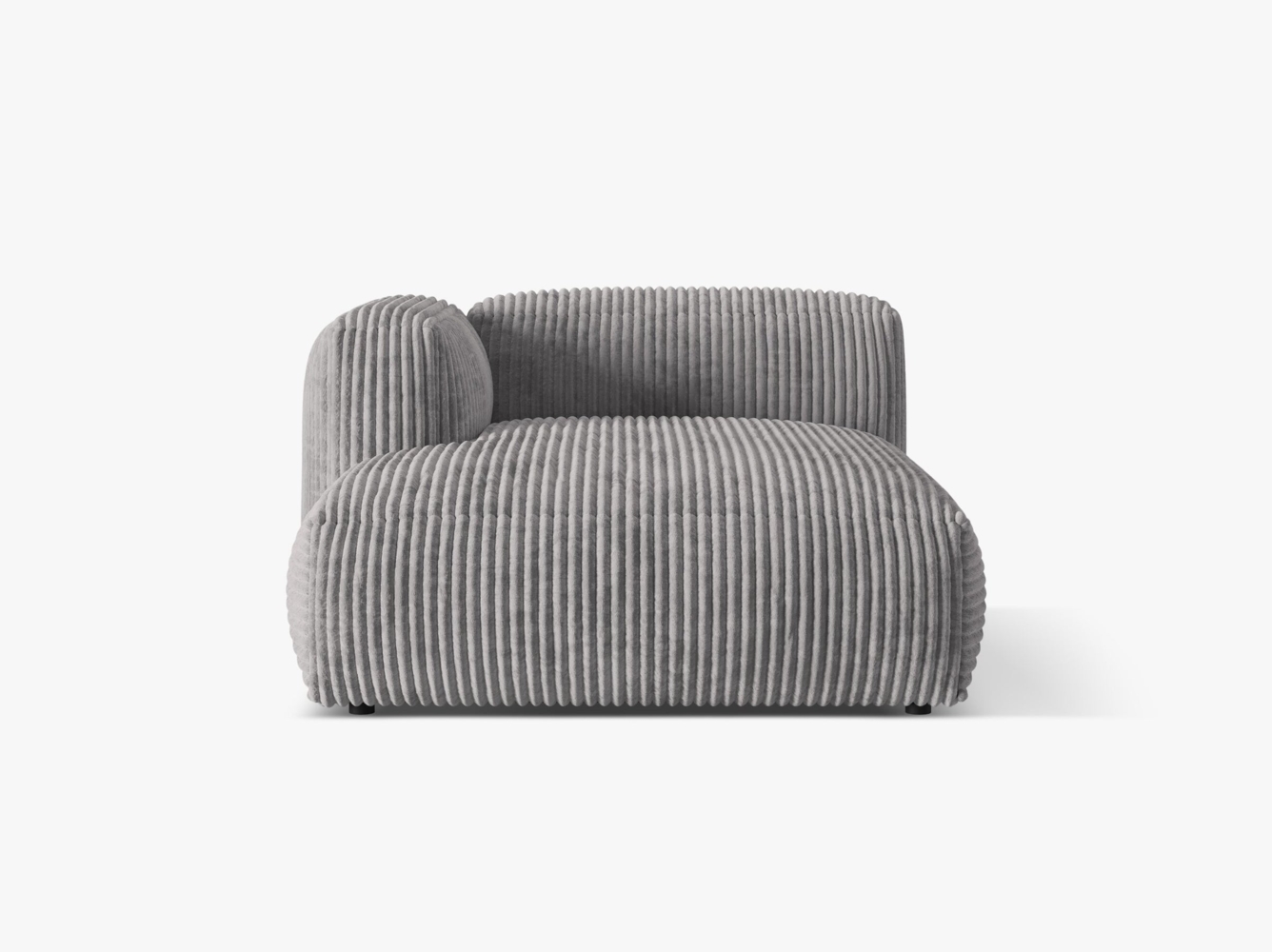 Micadoni Chaise Longue Martina 1-Sitzer Kord Hellgrau Links Bild 1