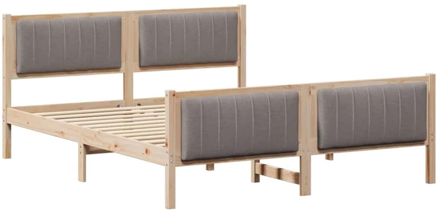 vidaXL Bettgestell Braun und Taupe 160 x 200 cm Massivholz Kiefer 3394311 Bild 1