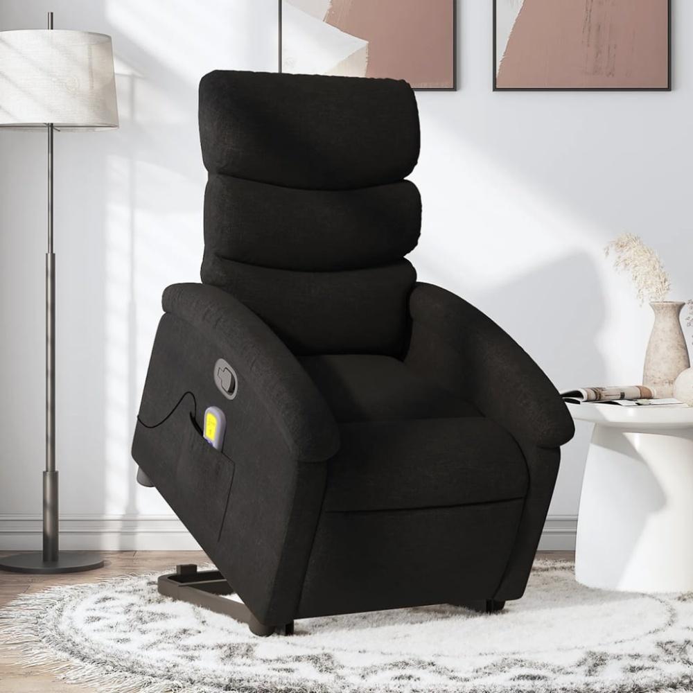 vidaXL Massagesessel mit Aufstehhilfe Schwarz Stoff 3203992 Bild 1