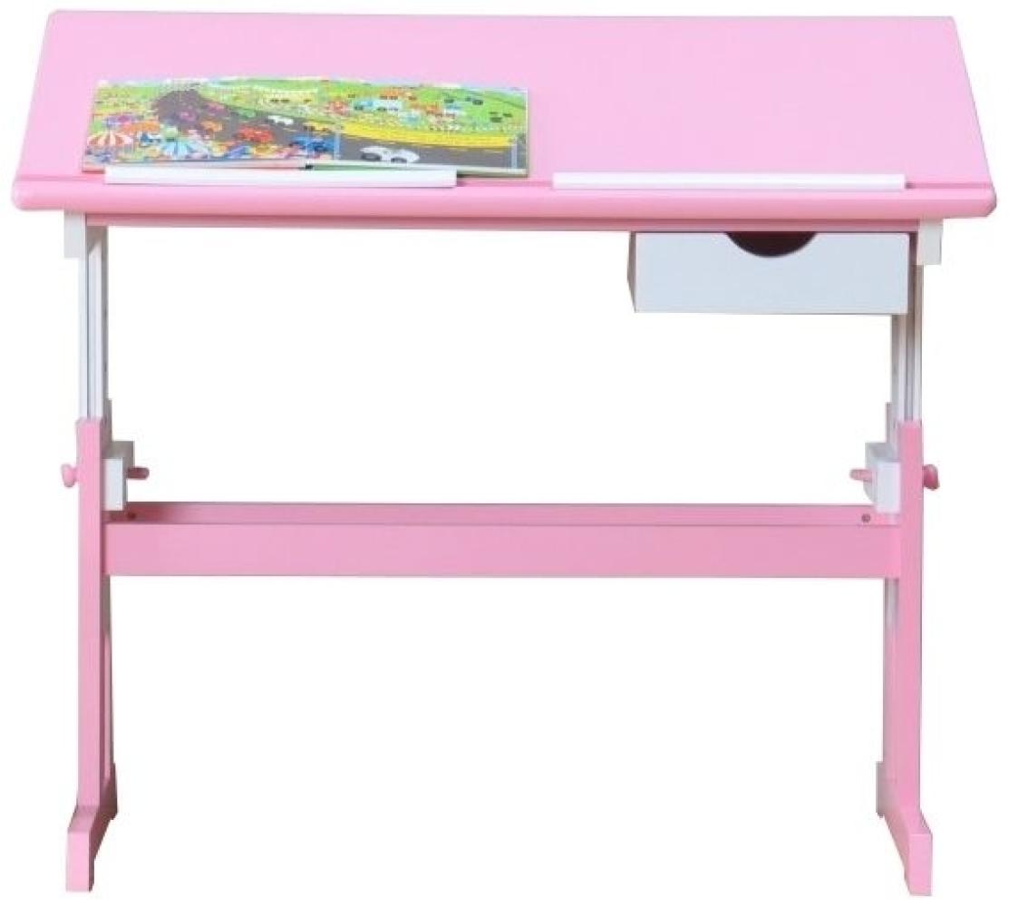 Ergonomischer Kindertisch Cecilia Pink Massivholz Bild 1