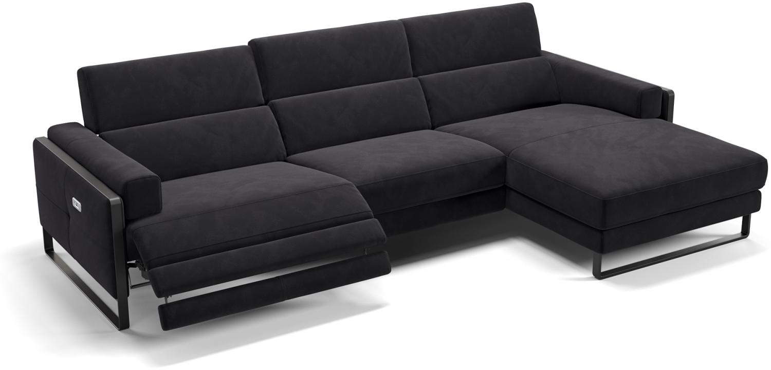 Sofanella Ecksofa MILO Eckcouch Wohnlandschaft Stoffsofa in Schwarz Bild 1