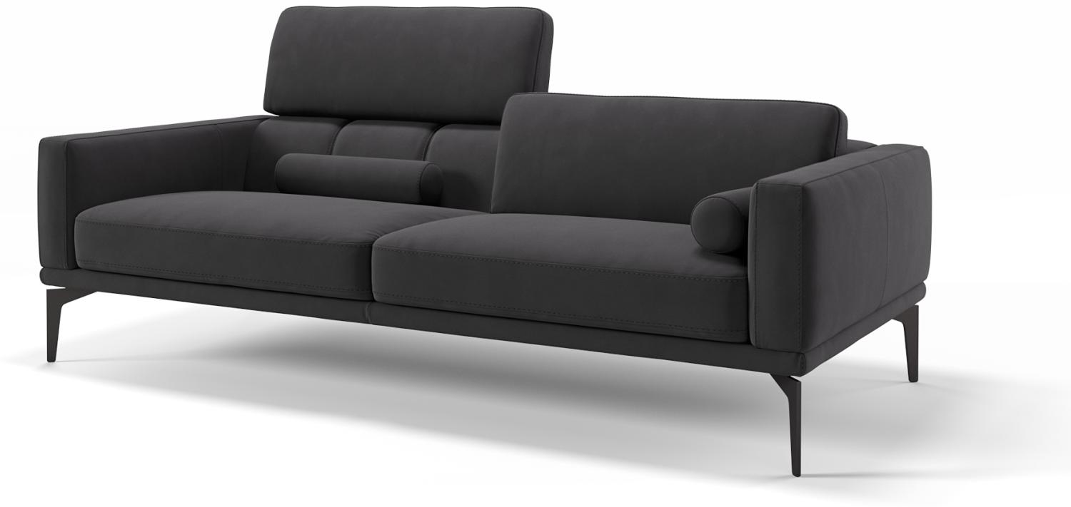 Sofanella Dreisitzer SALERNO Stoffbezug Stoffsofa Designercouch in Schwarz S: 197 Breite x 97 Tiefe Bild 1