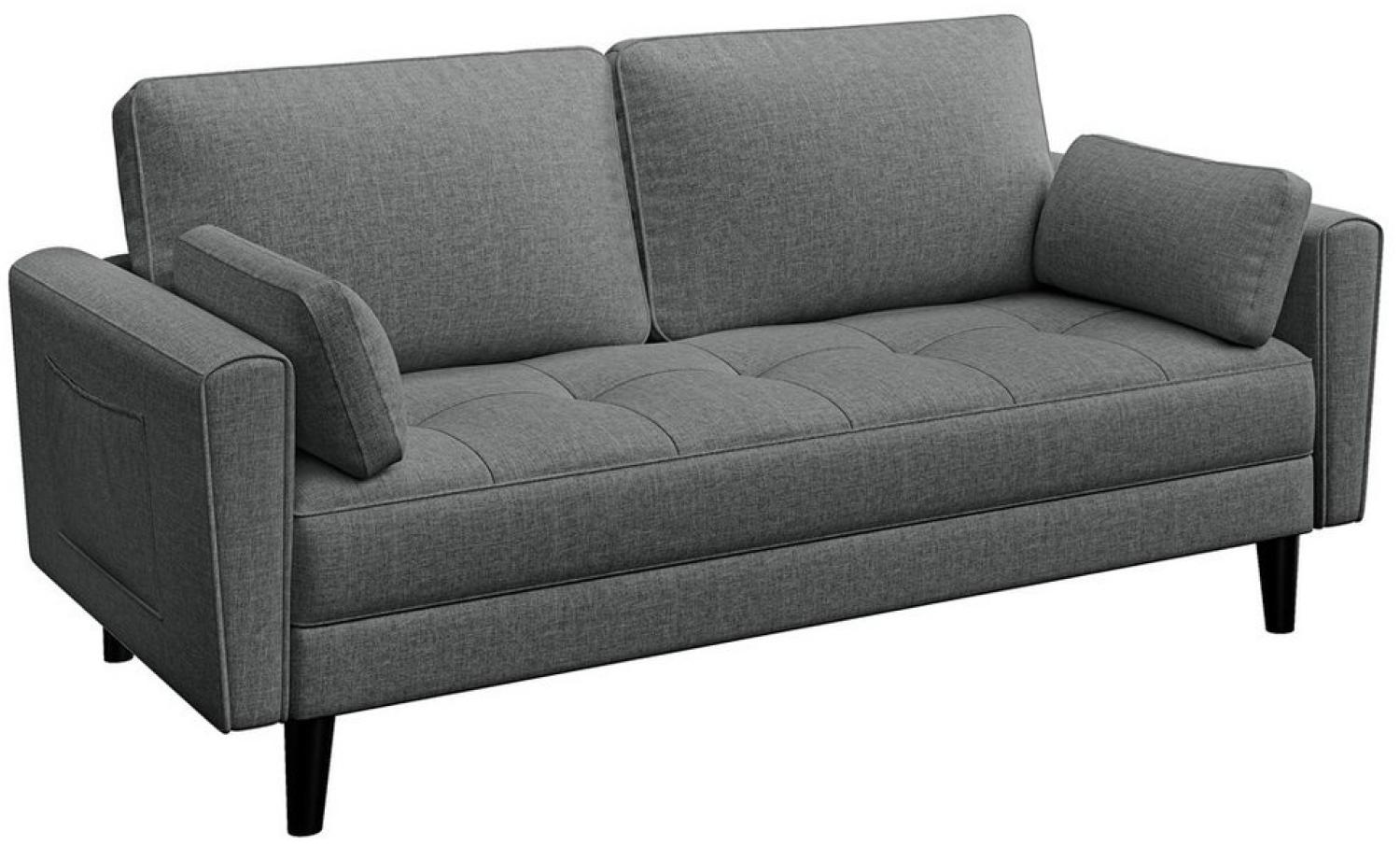 Yaheetech Sofa, 2 Sitzer Loungesofa mit 2 Kissen und Armlehnen Bild 1