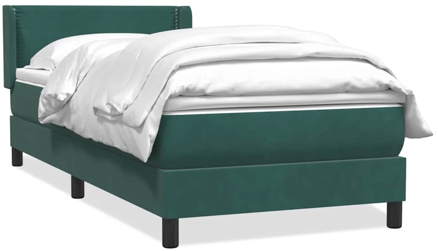 vidaXL Boxspringbett mit Matratze Dunkelgrün 80x220 cm Samt 3318054 Bild 1