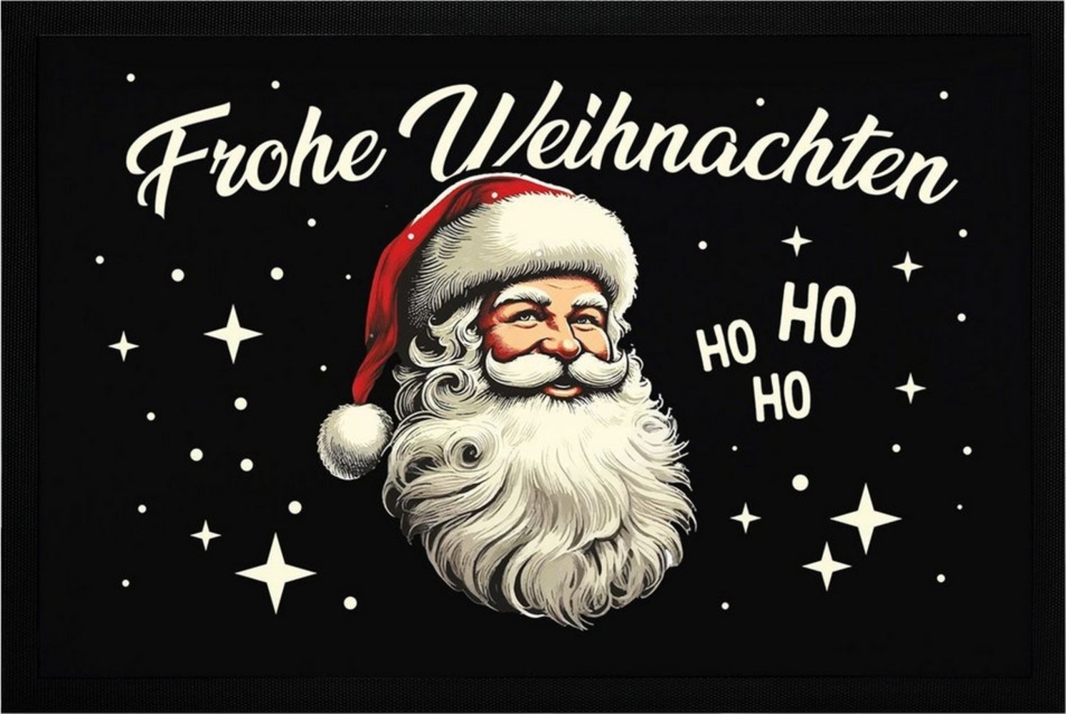 MoonWorks Fußmatte Fußmatte Frohe Weihnachten Santa Claus Weihnachtsmann Retro Vintage, rechteckig Bild 1