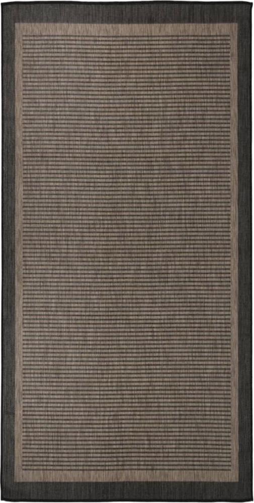 vidaXL Outdoor-Teppich Flachgewebe 100x200 cm Dunkelbraun 340843 Bild 1