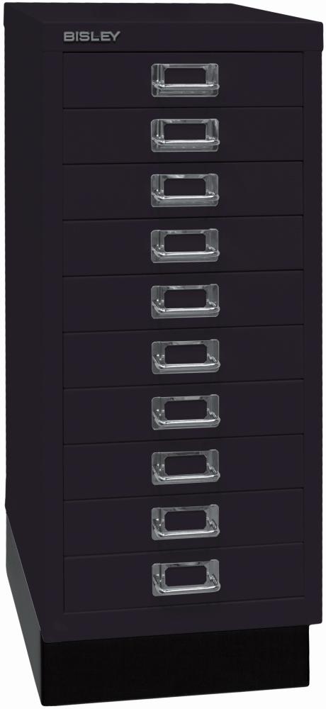 Bisley MultiDrawer™, 29er Serie mit Sockel, DIN A4, 10 Schubladen, Farbe schwarz Bild 1