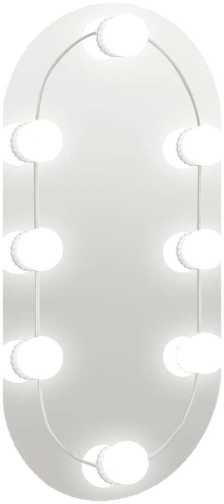 vidaXL Spiegel mit LED-Leuchten 40x20 cm Glas Oval 3102973 Bild 1