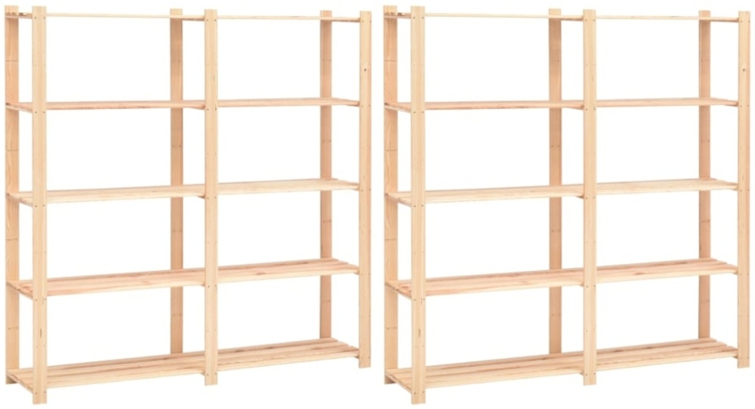 vidaXL Lagerregale 5 Böden 2 Stk. 170x38x170cm Massivholz Kiefer 500kg 3051109 Bild 1