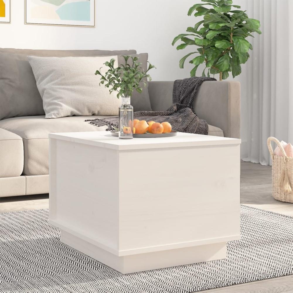vidaXL Couchtisch Weiß 40x50x35 cm Massivholz Kiefer 813411 Bild 1