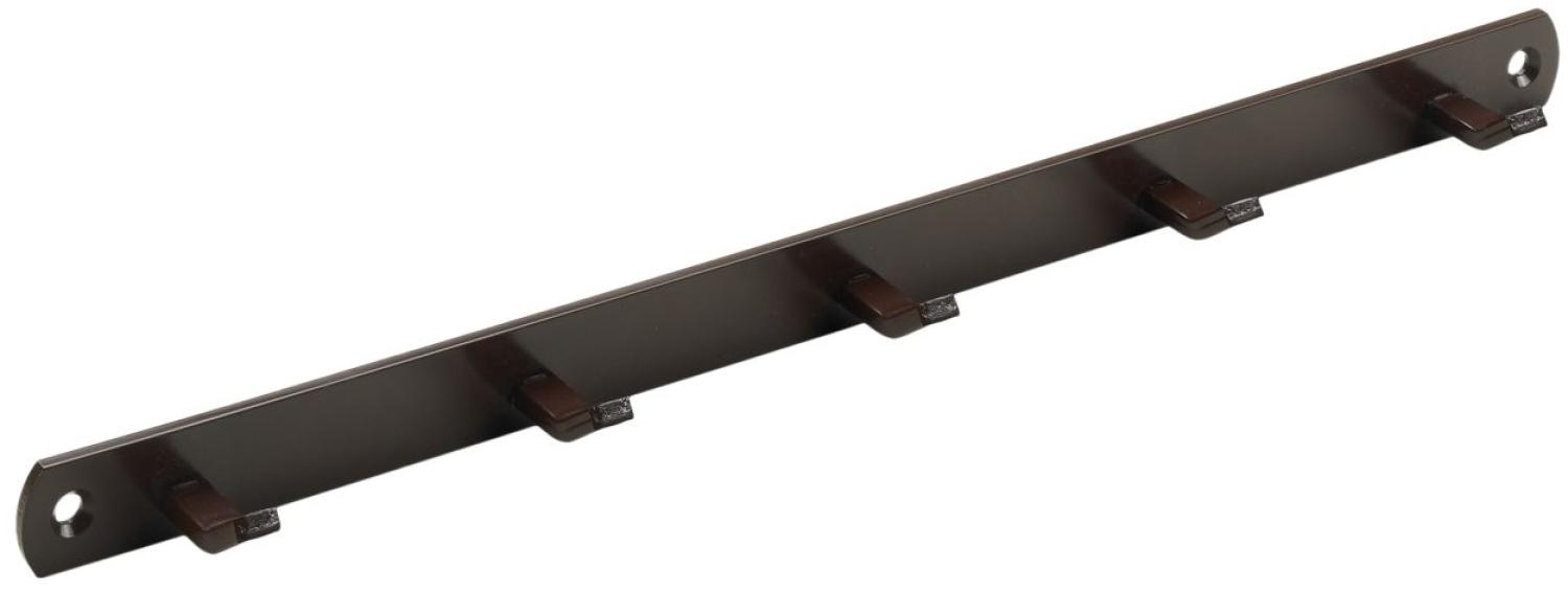 Hettich Garderobenleiste 5 Haken 34,0 x 2,0 x 3,0 cm braun Bild 1