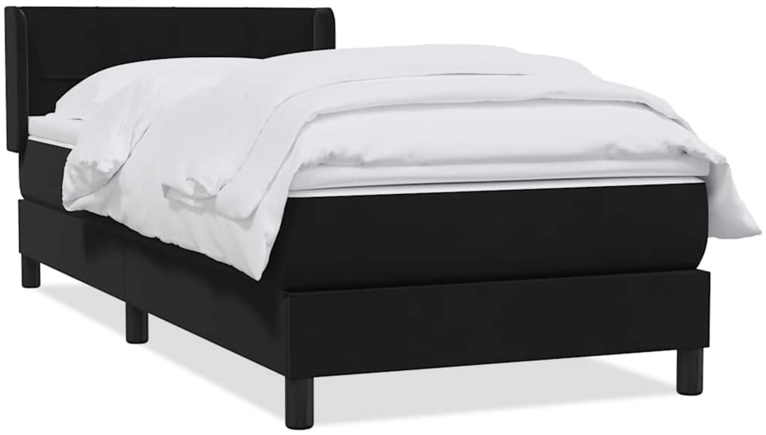 vidaXL Boxspringbett mit Matratze Schwarz 90x210 cm Samt 3318101 Bild 1