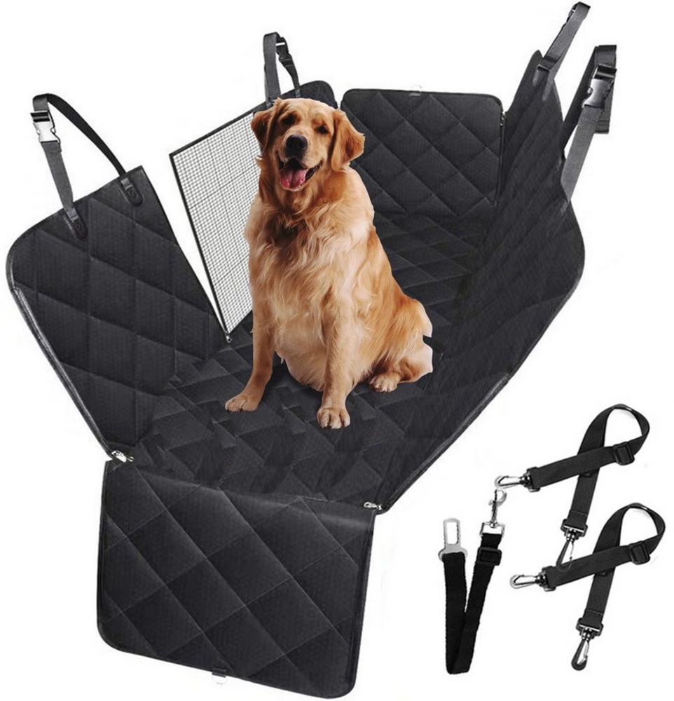 CALIYO Tierdecke Autoschondecke Hund Rücksitz mit Seitenschutz, Kratzfest Autodecke Hundematte Auto, Hunde Autositz 147x137cm Bild 1