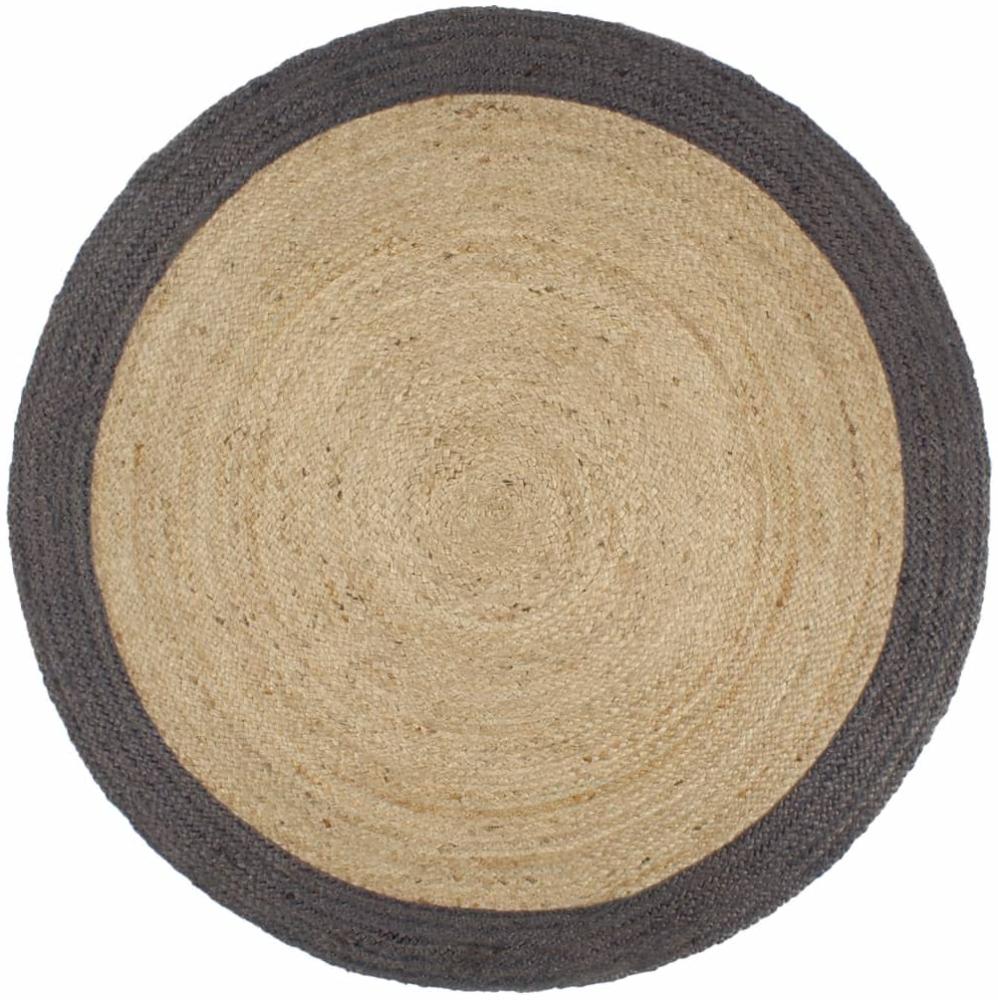 vidaXL Teppich Handgefertigt Jute mit Dunkelgrauem Rand 180 cm 343605 Bild 1