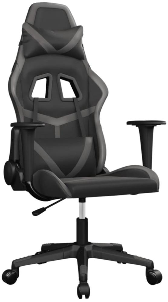 vidaXL Gaming-Stuhl mit Massagefunktion Schwarz und Grau Kunstleder 345427 Bild 1