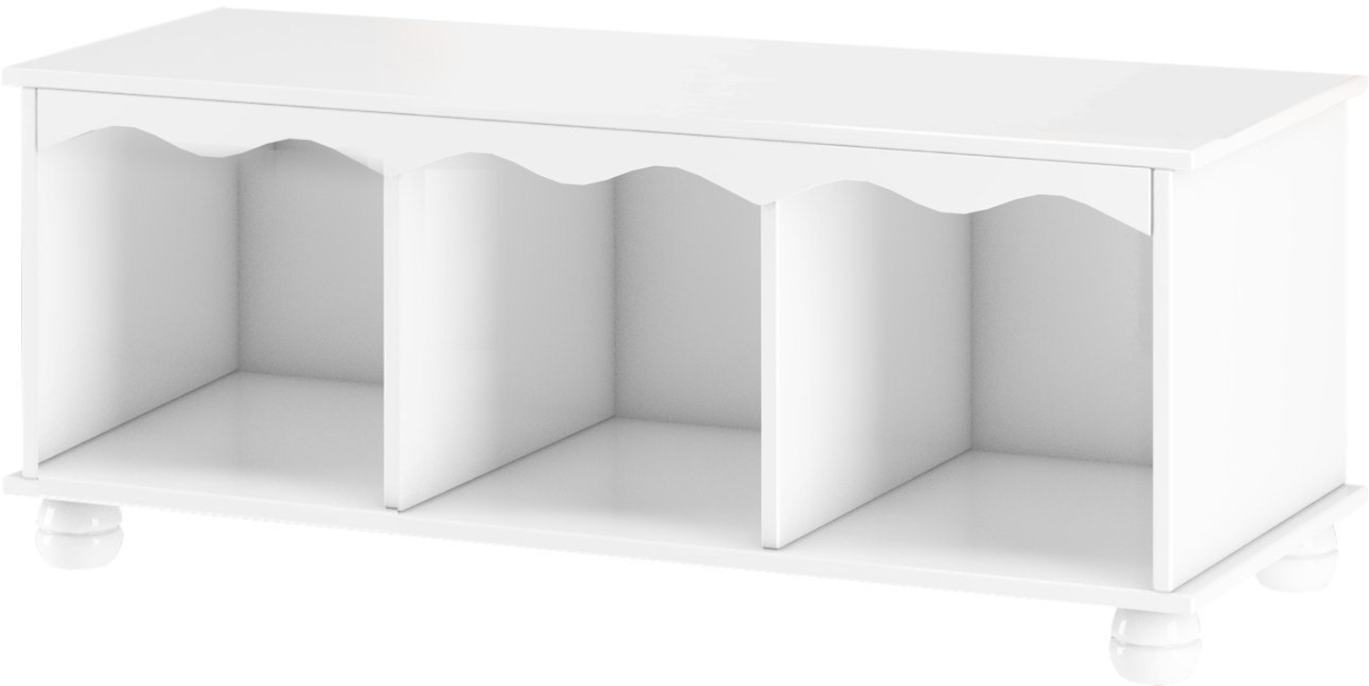 loft24 Schuhbank Neo, Flurbank, Dielenbank mit 3 Fächern, Kiefer Massivholz, SItzhöhe 40 cm Bild 1