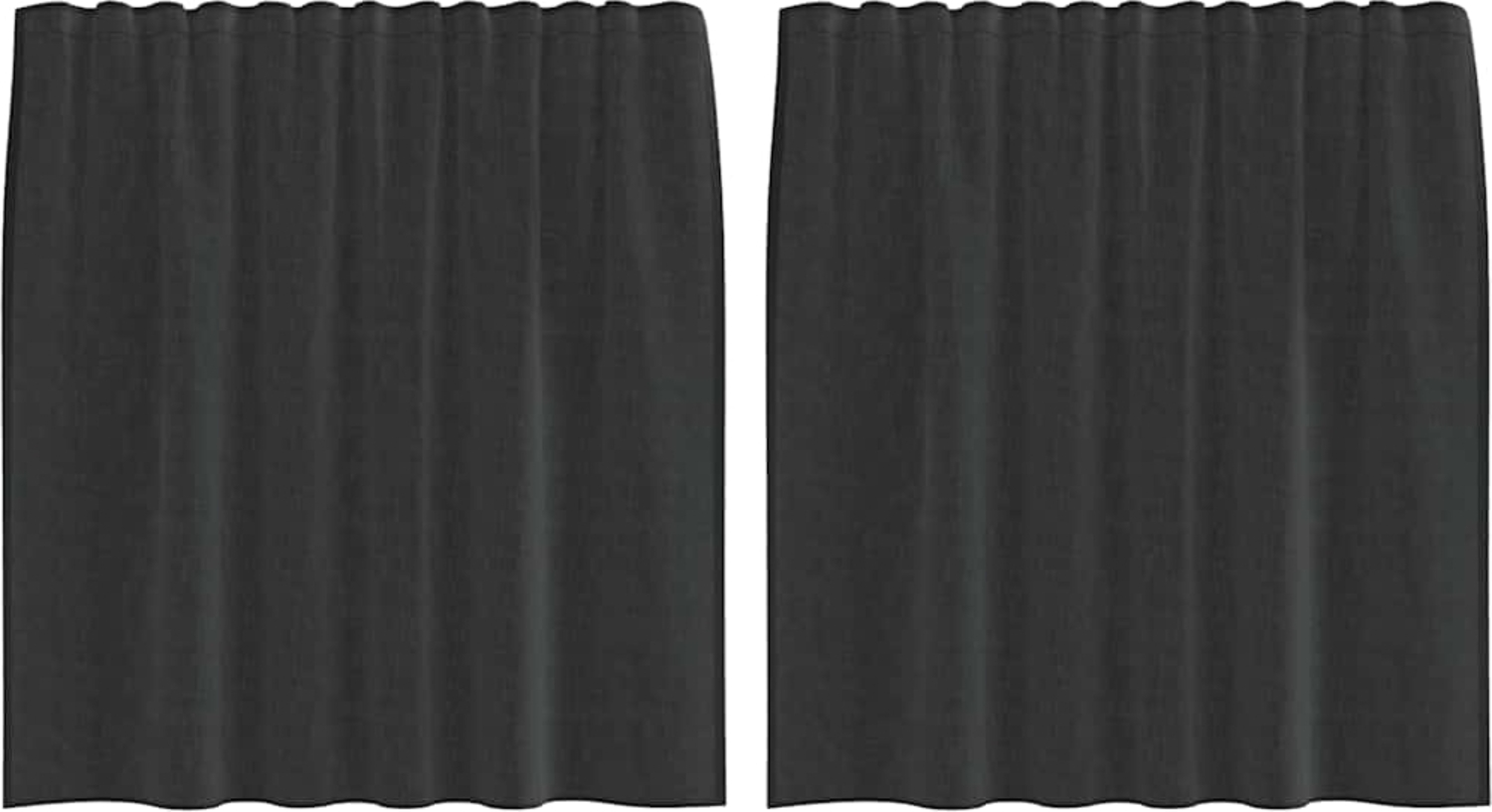 vidaXL Voile Vorhänge mit Lasche 2 Stk. Schwarz 4102256 Bild 1