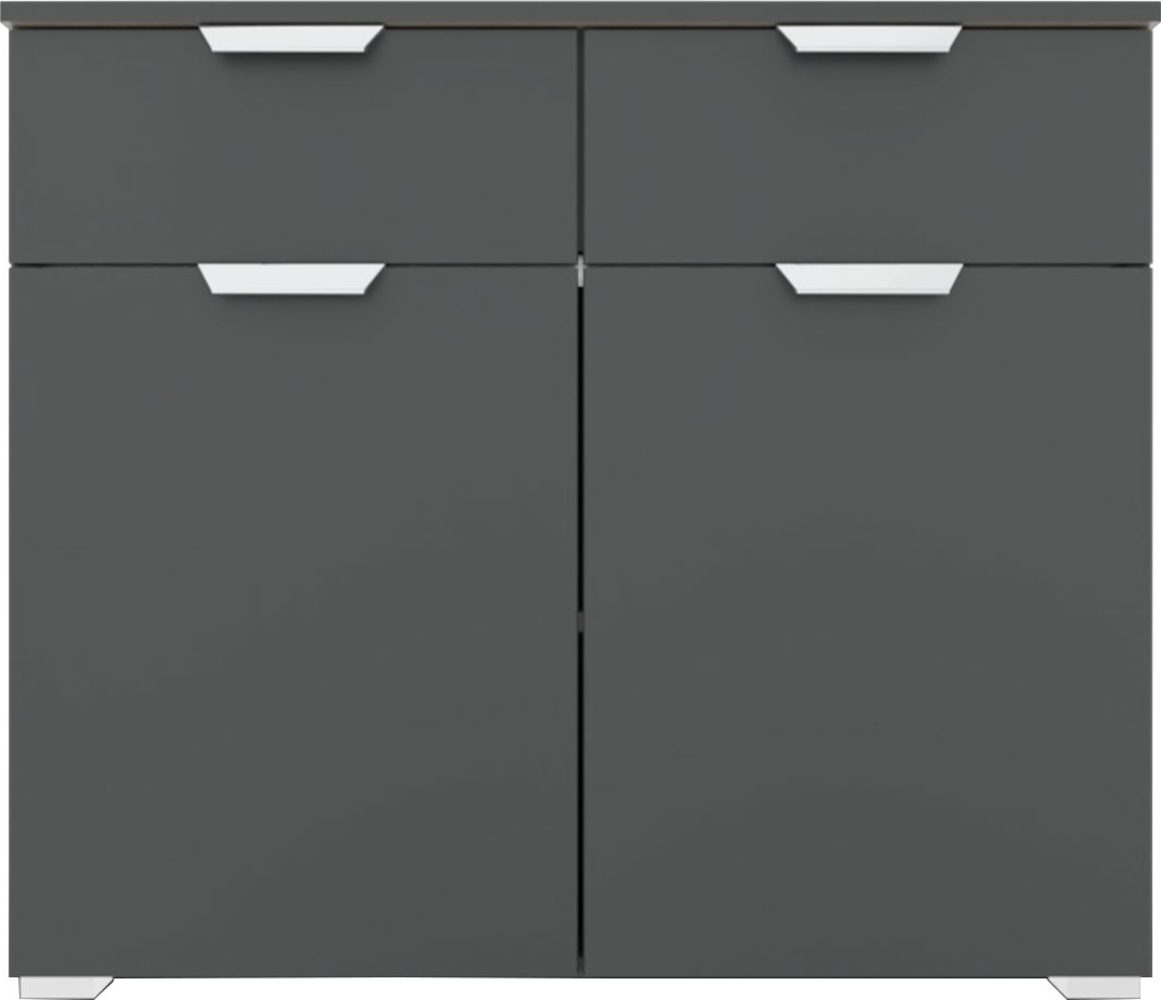 Kommode Antigua / Aditio-A/2-CHRO, Holzwerkstoff, Grau, 93 x 81 x 42 cm Bild 1
