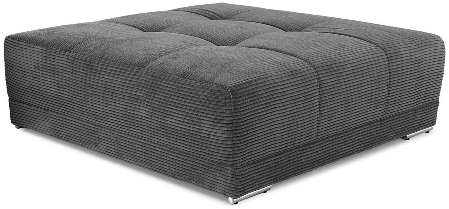 XXL-HOCKER Federkern B120/T120/H39 cm (passend zum BIG-SOFA) Cord Grau Anthrazit Bild 1
