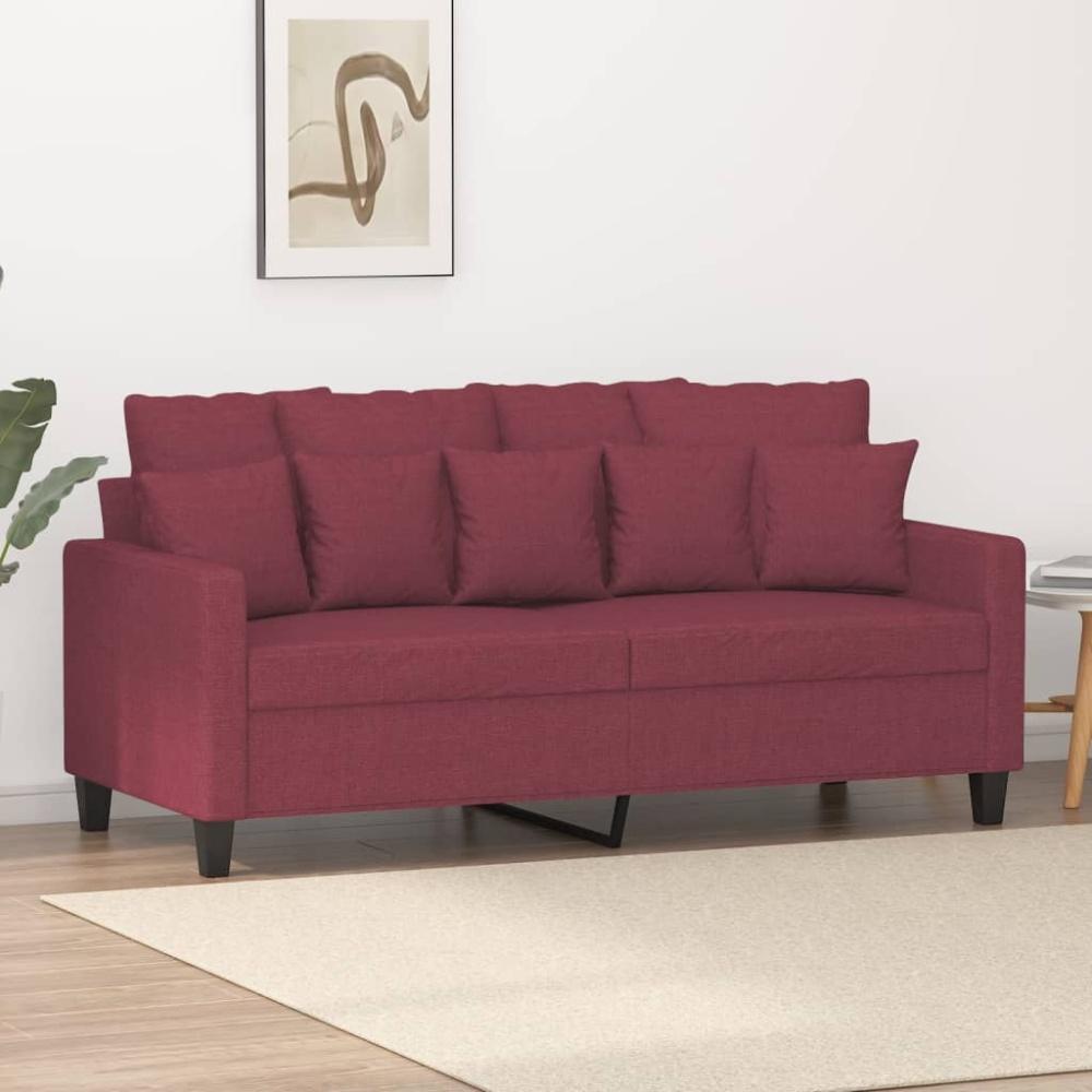 vidaXL 2-Sitzer-Sofa Weinrot 140 cm Stoff 359273 Bild 1