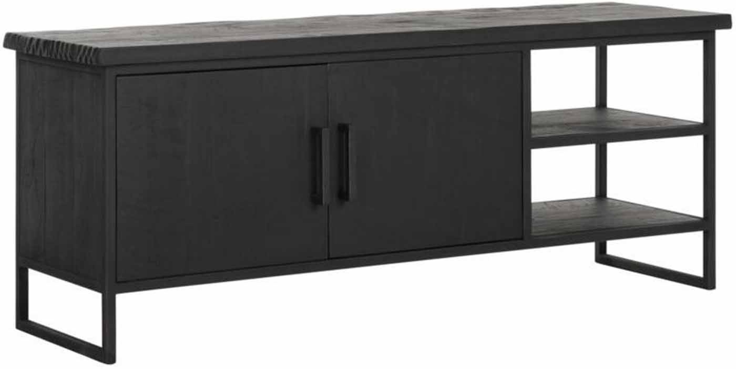 TV Board Beam mit Türen, 140 cm Schwarz Bild 1