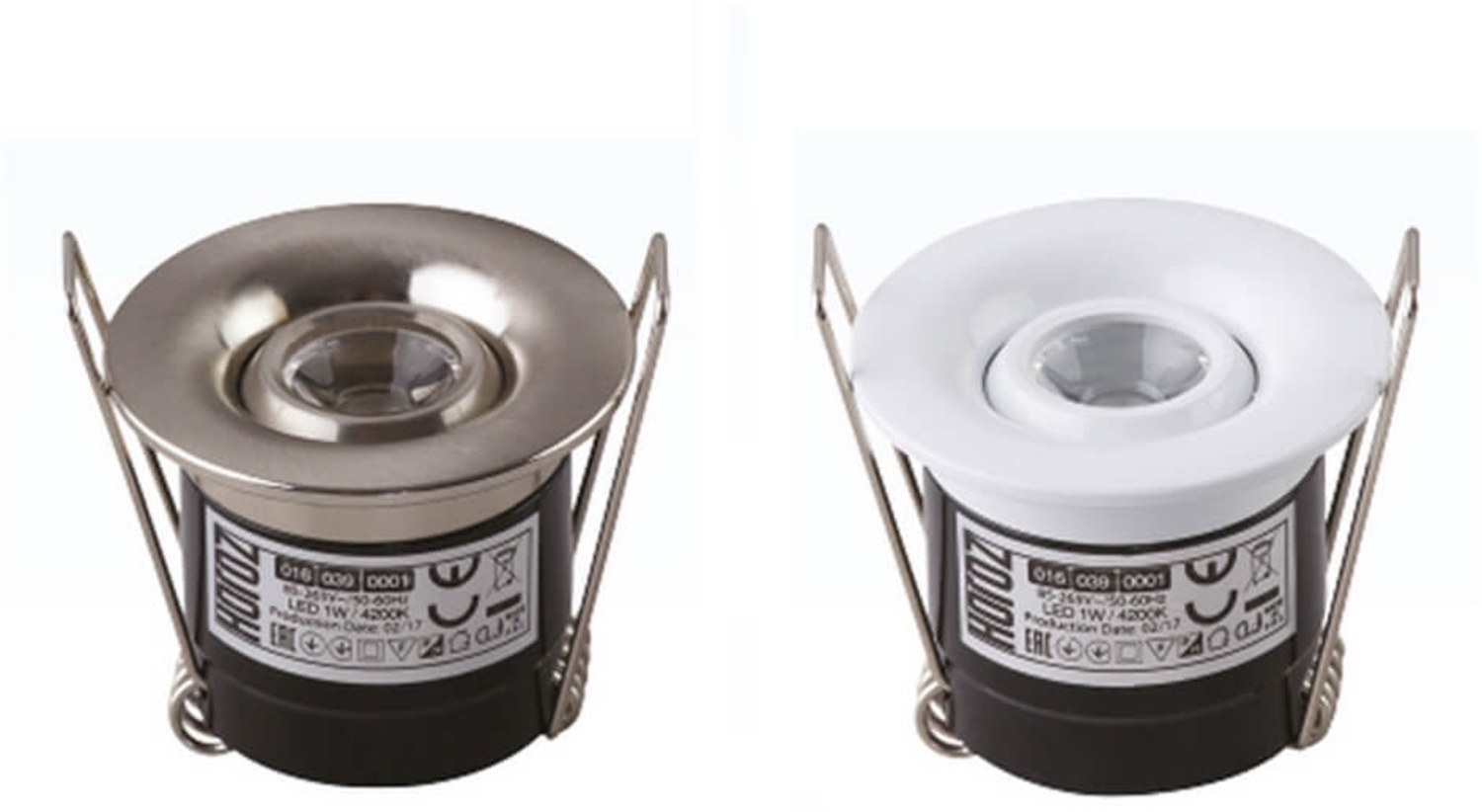 LED Mini Spot Einbauleuchte Einbaustrahler 2 Watt inkl. Trafo Rund Weiß Schwenkbar Neutralweiß Bild 1