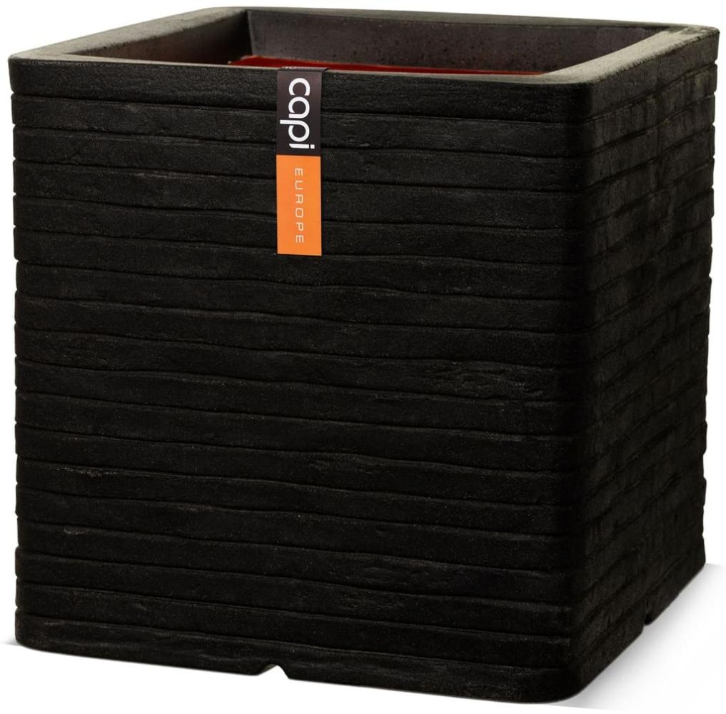 Capi Blumentopf Nature Row Quadratisch 30x30 cm Schwarz KBLRO902 424253 Bild 1