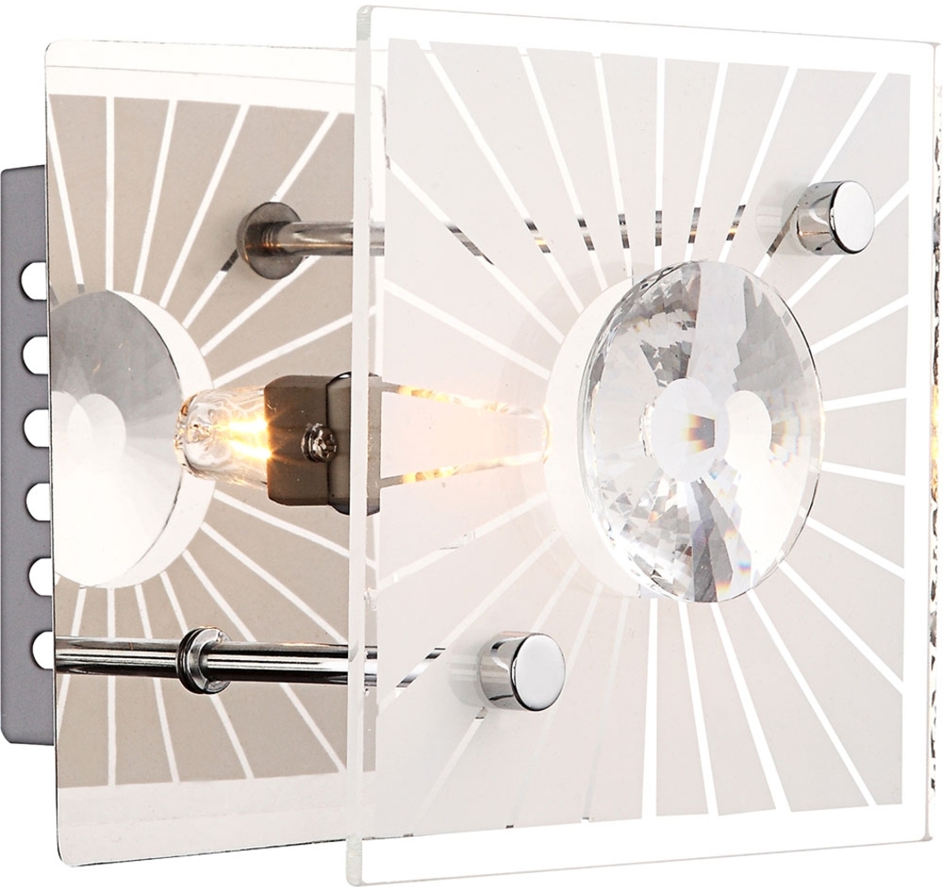 LED Wandleuchte, Chrom, Kristalle klar, satiniert, L 11cm Bild 1
