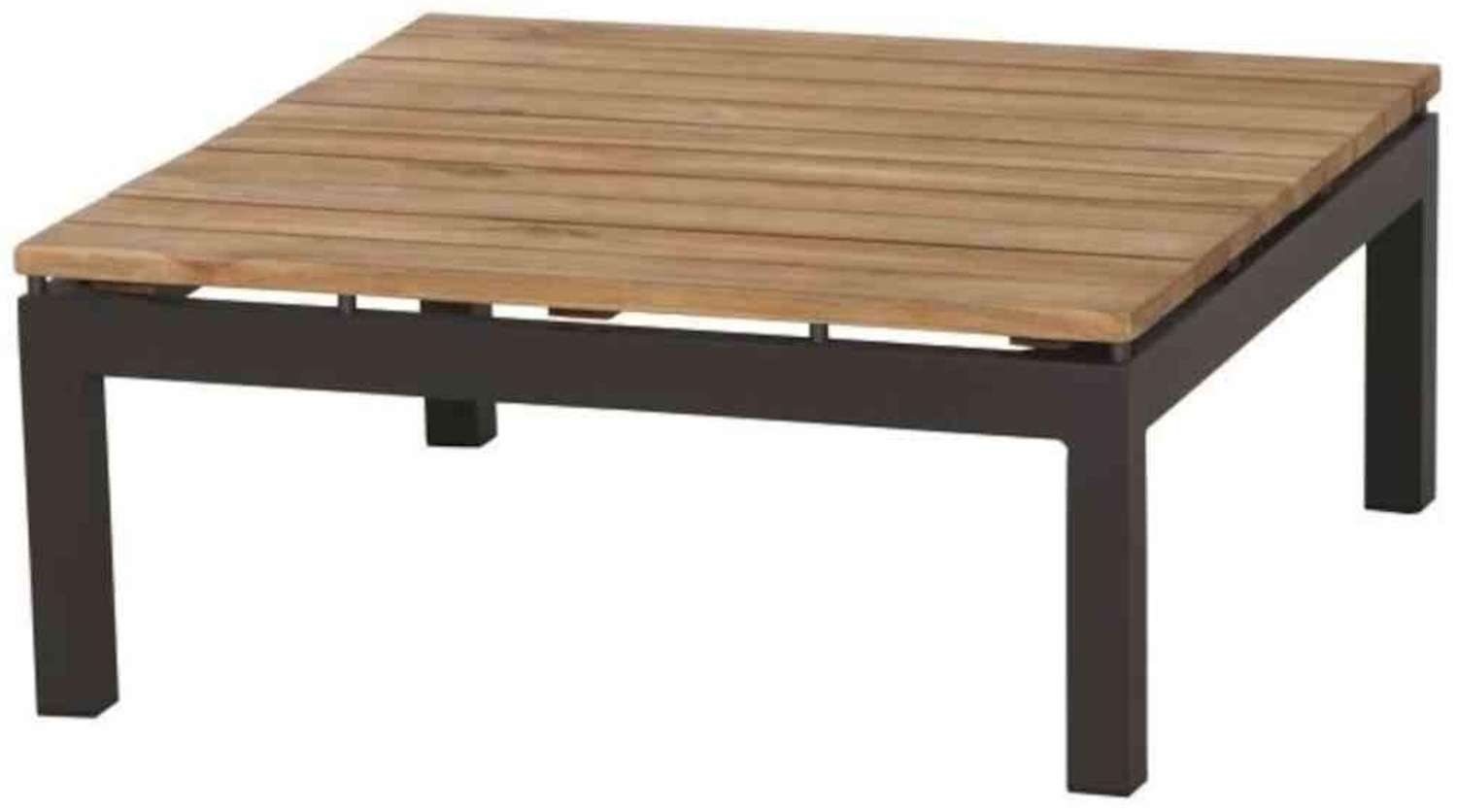 SIENA GARDEN Alvida Loungetisch 74x74x30 cm Gestell aus Aluminium in matt anthrazit, Tischplatte aus Teakholz FSC® 100% in natur Bild 1