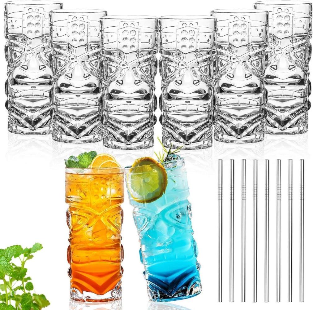 INFTYLE Kunststoff Tiki Becher 18 Oz - 8er Pack - Party Cocktails Limonade Bild 1