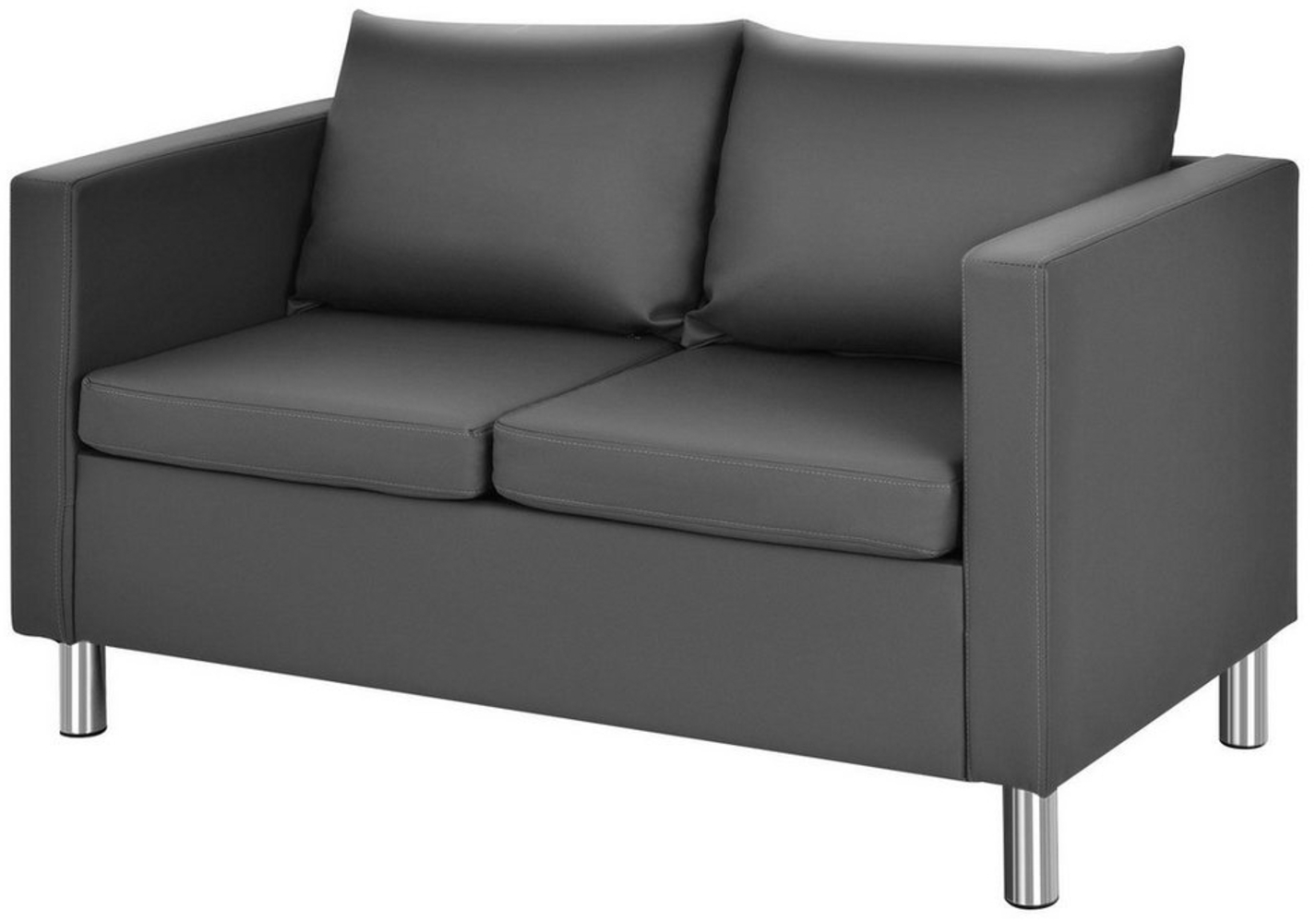 KOMFOTTEU Sofa 2 Sitzer, mit 2 Kissen,aus Kunstleder,120 kg Belastbar Bild 1