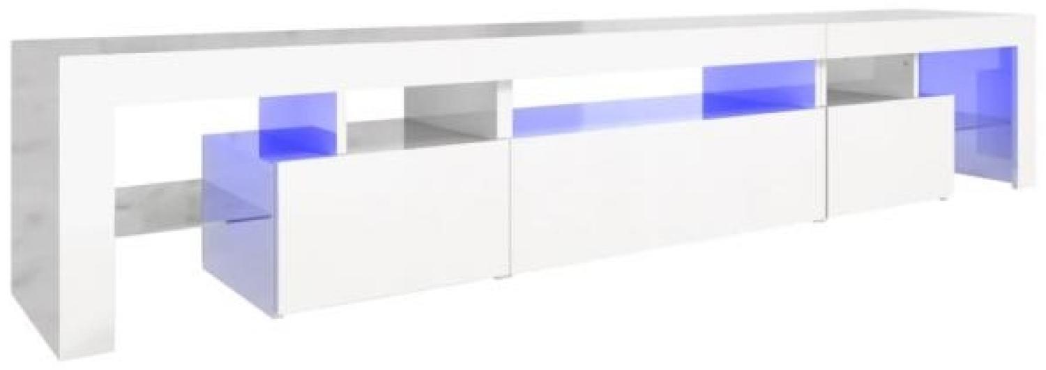 vidaXL TV-Schrank mit LED-Leuchten Hochglanz-Weiß 215x36,5x40 cm 3152798 Bild 1