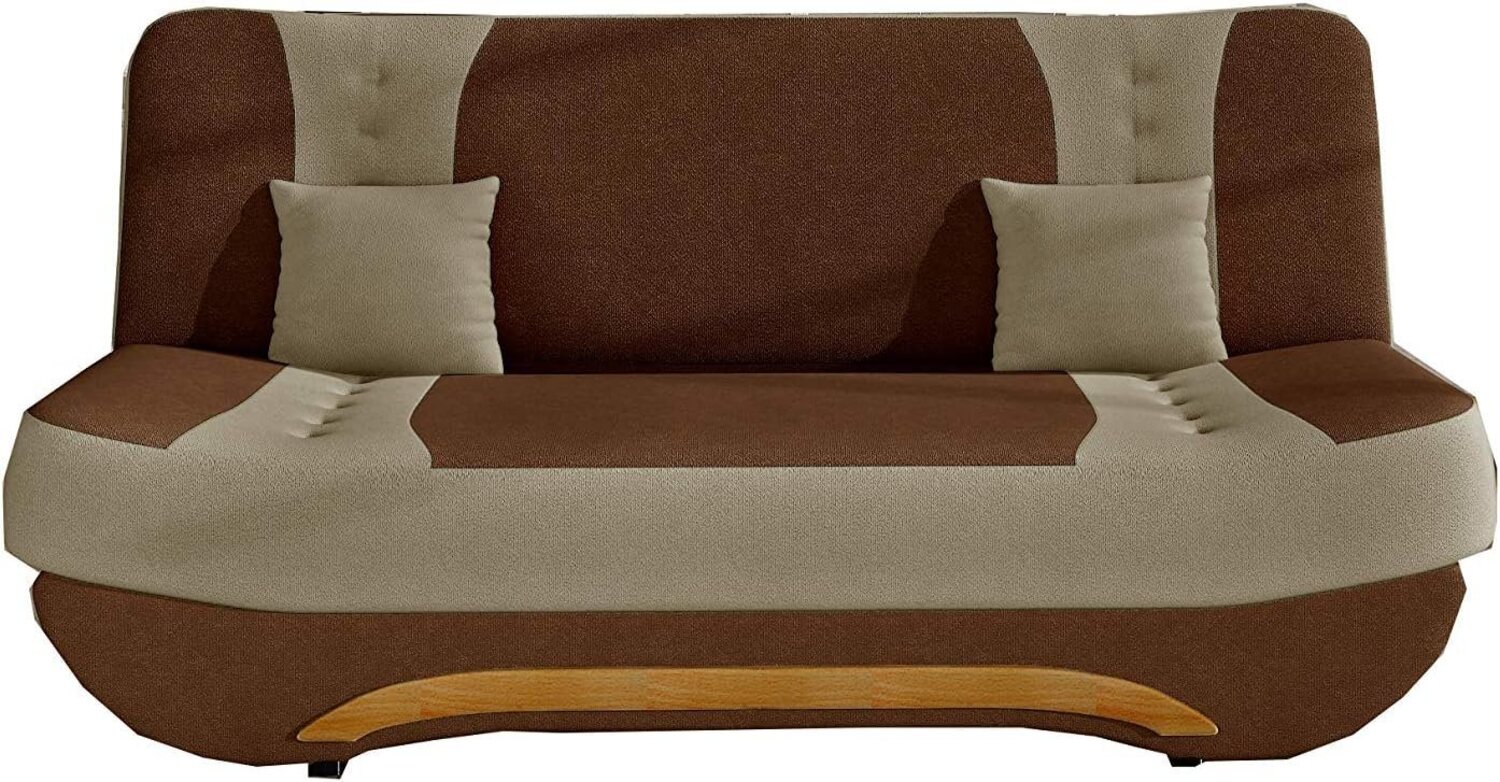 MOEBLO Schlafsofa Feba, Couch für Wohnzimmer Sofagarnitur Polstersofa Kippsofa Klappsofa Click-Clack, mit Schlaffunktion und Bettkasten Bild 1