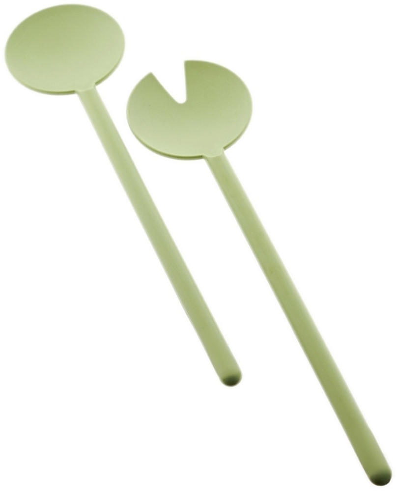 Cofi Salatbesteck 2-teilig – Salatlöffel & Salatgabel im Set – spülmaschinengeeignet Made in Germany, 29 cm lang Grün Bild 1