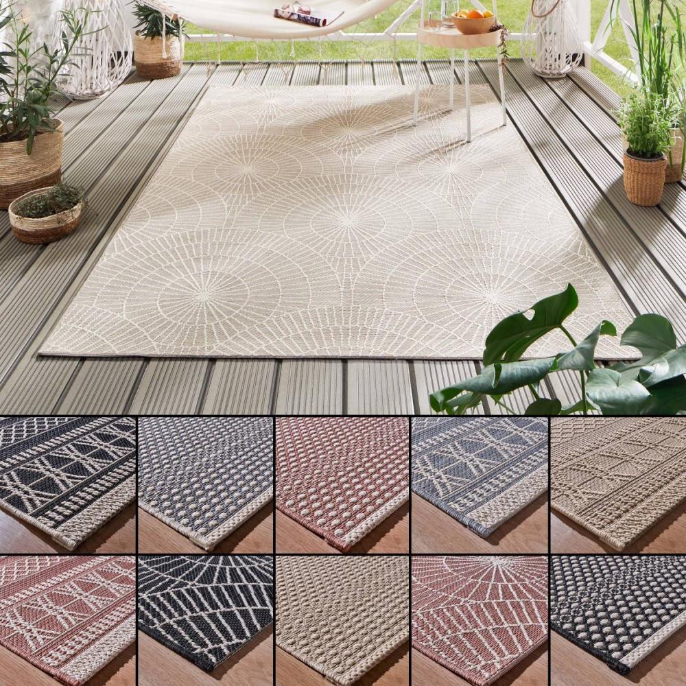 In- und Outdoor Teppich Nyland - Kreise, Farbe: Beige, Größe: 80x150 cm Bild 1