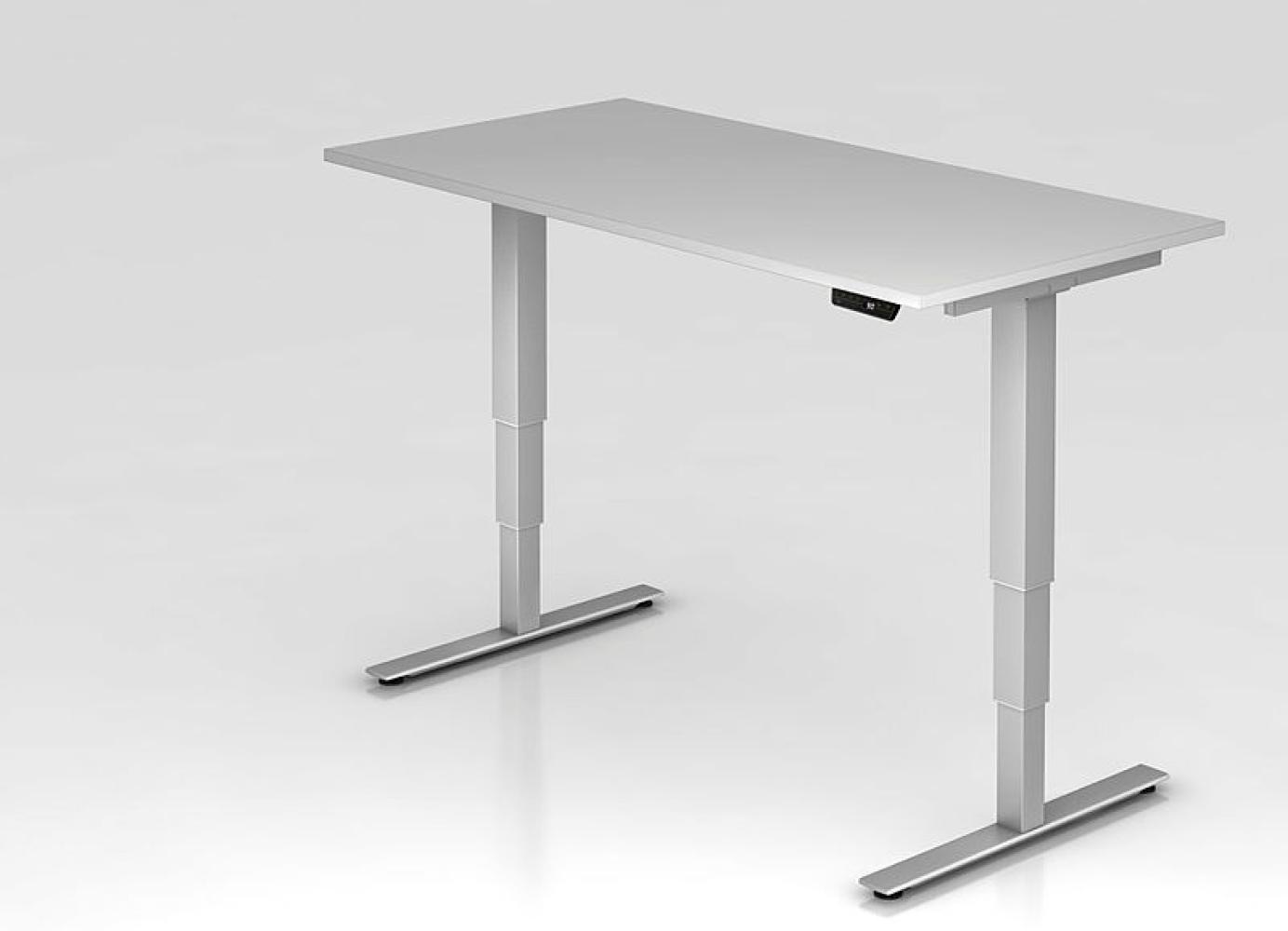 Sitz-Steh-Schreibtisch elektrisch XDSM16 160x80 cm Grau Gestellfarbe: Silber Bild 1